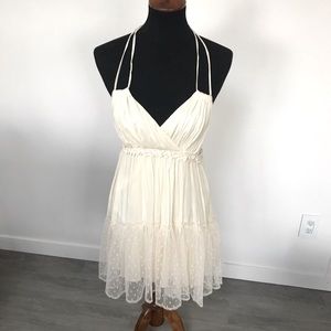 Super cute and flirty cream lace dress
